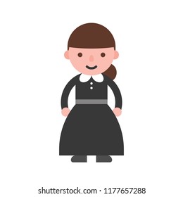 witch, children in Halloween costume, flat design spooky Halloween theme