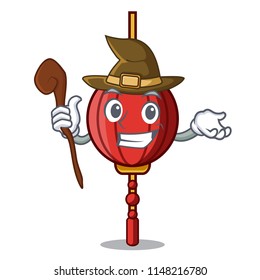 Witch chinese lantern mascot cartoon