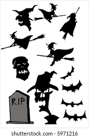 witch collection, halloween.This image is a vector illustration and can be scaled to any size without loss of resolution. This image will download as a .eps file.