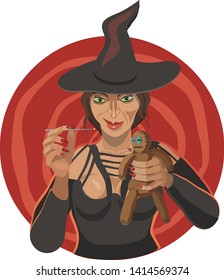 A witch conjures over a doll associated with human energy, which creates for the ritual of her magic to enchant!