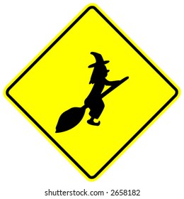 witch crossing sign