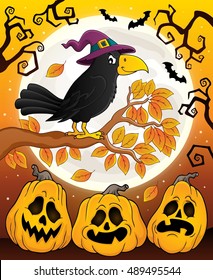 Witch crow theme image 6 - eps10 vector illustration.