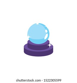 witch crystal ball on white background vector illustration design