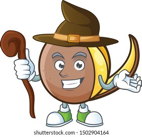 Witch cute bambangan fruit in cartoon mascot