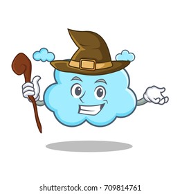Witch cute cloud character cartoon