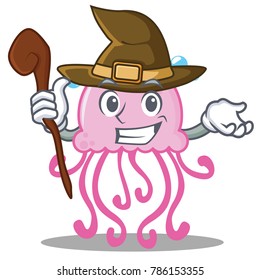 Witch cute jellyfish character cartoon