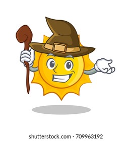 Witch cute sun character cartoon