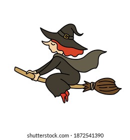 witch doodle icon, vector illustration