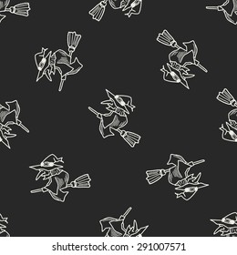 witch doodle seamless pattern background