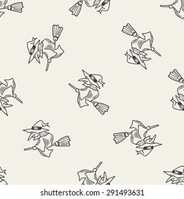 witch doodle seamless pattern background