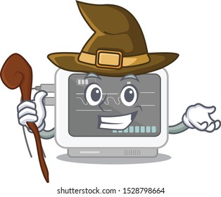 Witch ecg machine isolated in the character