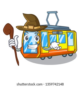 Witch electric train toys in shape mascot