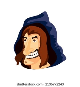 witch face character icon isolated