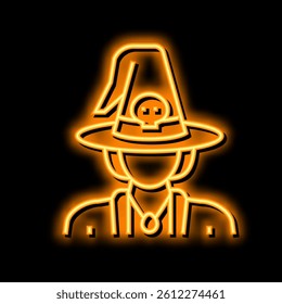 witch fairy tale neon light sign vector. witch fairy tale illustration
