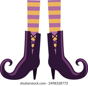 Witch feet. Magic fairytale character legs icon isolated on white background