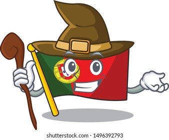 Witch flag portugal with the mascot shape