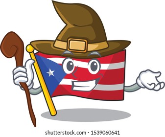 Witch flag puerto rico on a cartoon