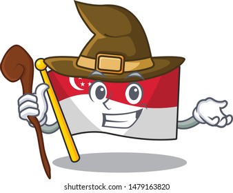 Witch flag singapore isolated with the character