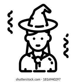 Witch Flat Icon Isolated On White Background