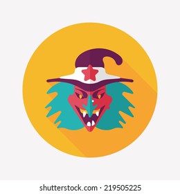 witch flat icon with long shadow,eps10