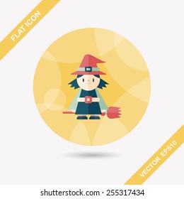 witch flat icon with long shadow,eps10