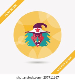 witch flat icon with long shadow,eps10