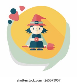 witch flat icon with long shadow,eps10
