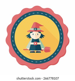 witch flat icon with long shadow,eps10