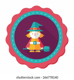 witch flat icon with long shadow,eps10