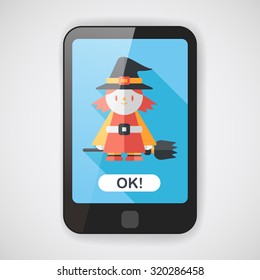witch flat icon with long shadow,eps10