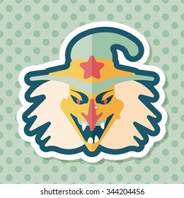 witch flat icon with long shadow,eps10