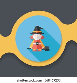 witch flat icon with long shadow,eps10