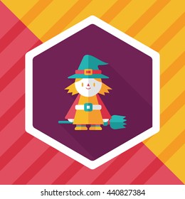 witch flat icon with long shadow,eps10
