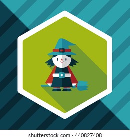 witch flat icon with long shadow,eps10
