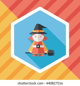 witch flat icon with long shadow,eps10