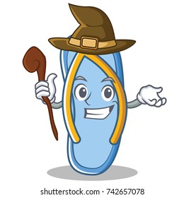 Witch flip flops character cartoon