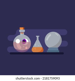Witch fllasks with magic ball