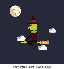 
Witch fly on the sky.