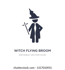 witch flying broom icon on white background. Simple element illustration from People concept. witch flying broom icon symbol design.