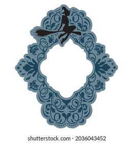 Witch frame - Halloween theme, vector artwork