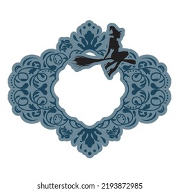 Witch frame - Halloween theme, vector artwork