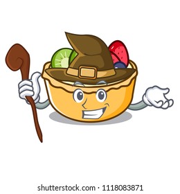 Witch fruit tart mascot cartoon