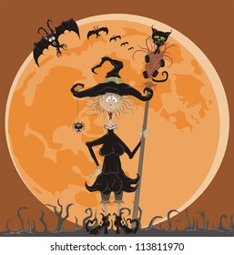 witch and full moon