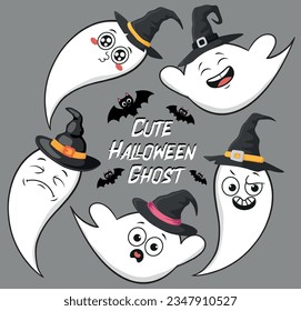 Witch ghost illustration for halloween celebration