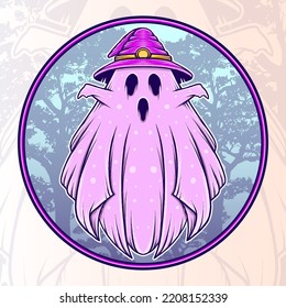 Witch Ghost Vector. Premium vector