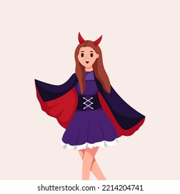 Witch Girl Halloween Character Illustration