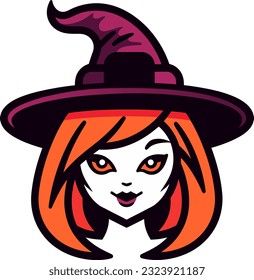 witch girl in vector design