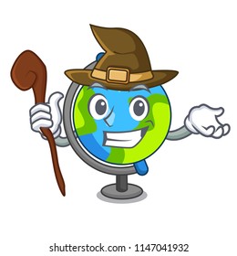 Witch globe mascot cartoon style