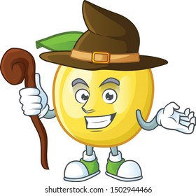 Witch golden apple cartoon character for design
