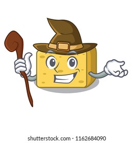 Witch gouda cheese pieces cartoon